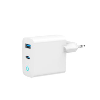 Мережевий ЗП, 1 х USB-A (QC3.0 18W) + 1xType-C (PD 65W), білий Gembird