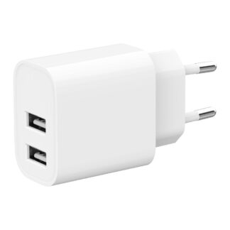 Мережевий ЗП, 2 USB-A 5V/2.4A (12W), білий Gembird TA-UC-2A12-01