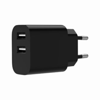 Мережевий ЗП, 2 USB-A 5V/2.4A (12W), чорний Gembird TA-UC-2A12-01-BK