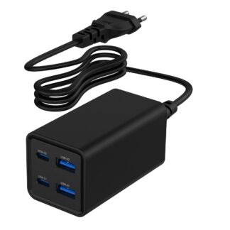 Мережевий ЗП, 2xUSB-A (QC3.0 30W)+2xType-C (PD 65W), чорний Gembird