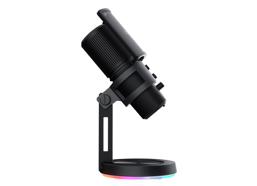 Мікрофон настільний, підставка RGB із концентратором USB 3.0, чорний — фото 4