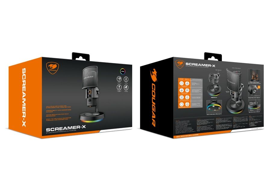 Мікрофон настільний, підставка RGB із концентратором USB 3.0, чорний — фото 9