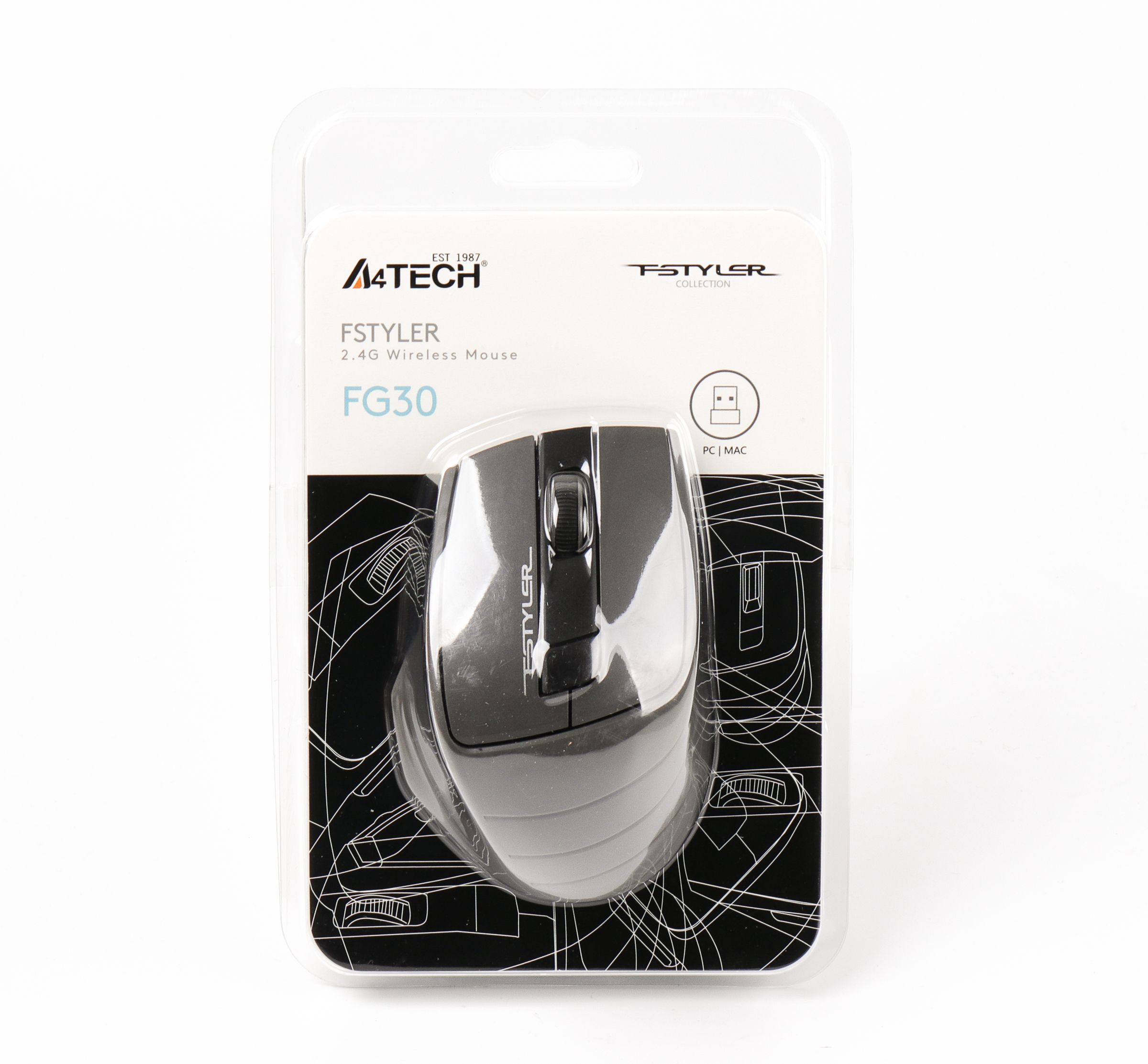 Миша бездротова A4tech Fstyler, USB, 2000 dpi, сірий A4Tech FG30 — фото 6