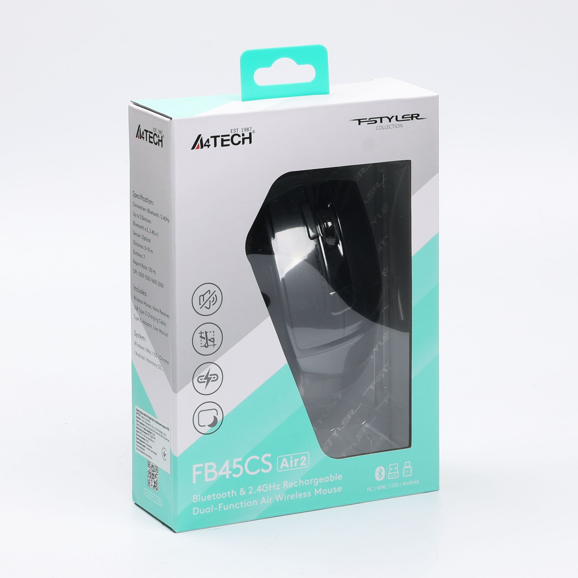 Миша бездротова безшумна Fstyler, Bluetooth / 2.4 ГГц, вбудований — фото 9