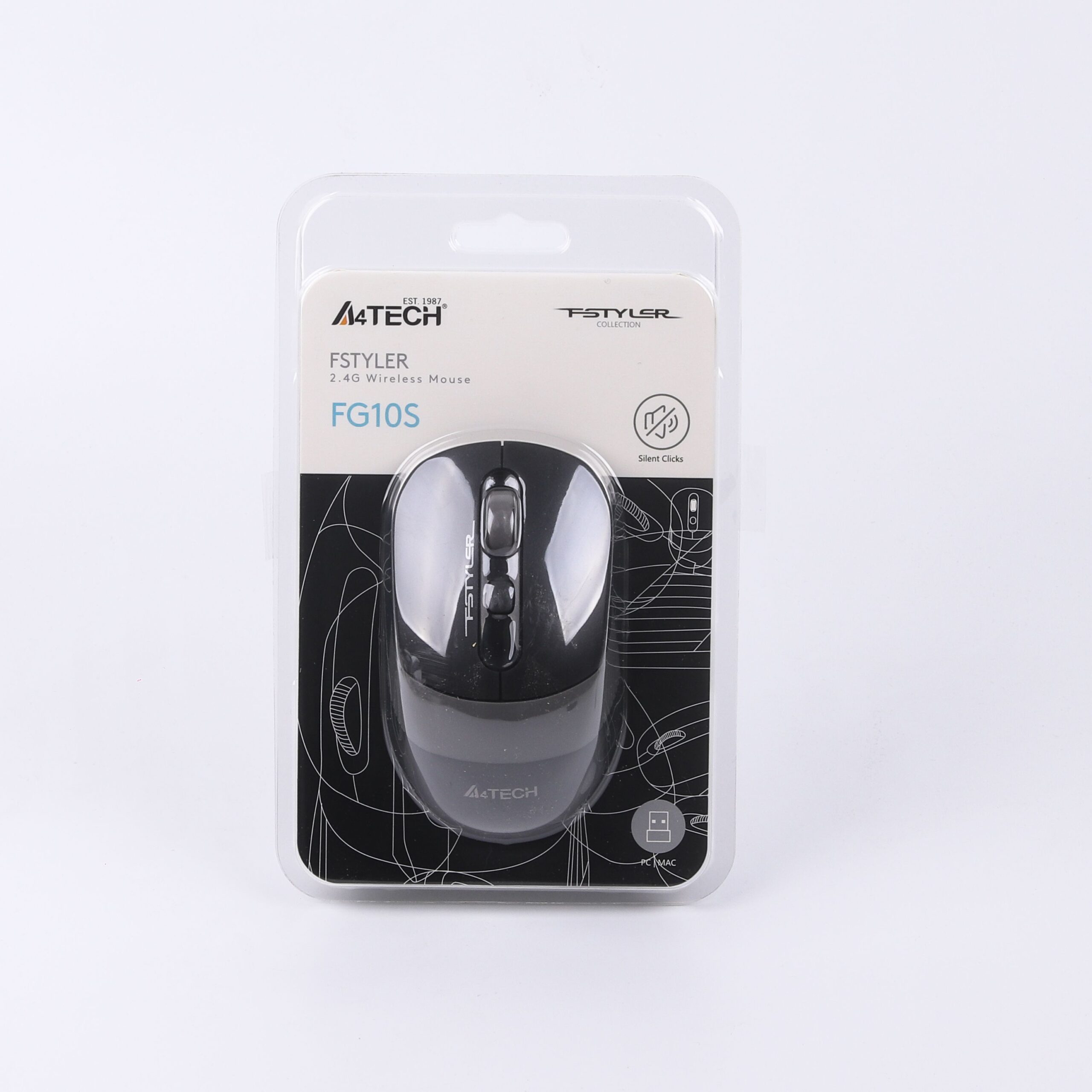 Миша бездротова безшумна Fstyler, USB, 2000 dpi, сірий A4Tech FG10S — фото 6