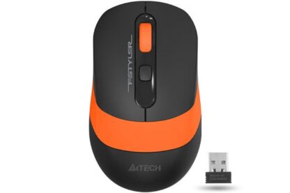 Миша бездротова Fstyler, USB, 2000 dpi, чорний + помаранчевий A4Tech