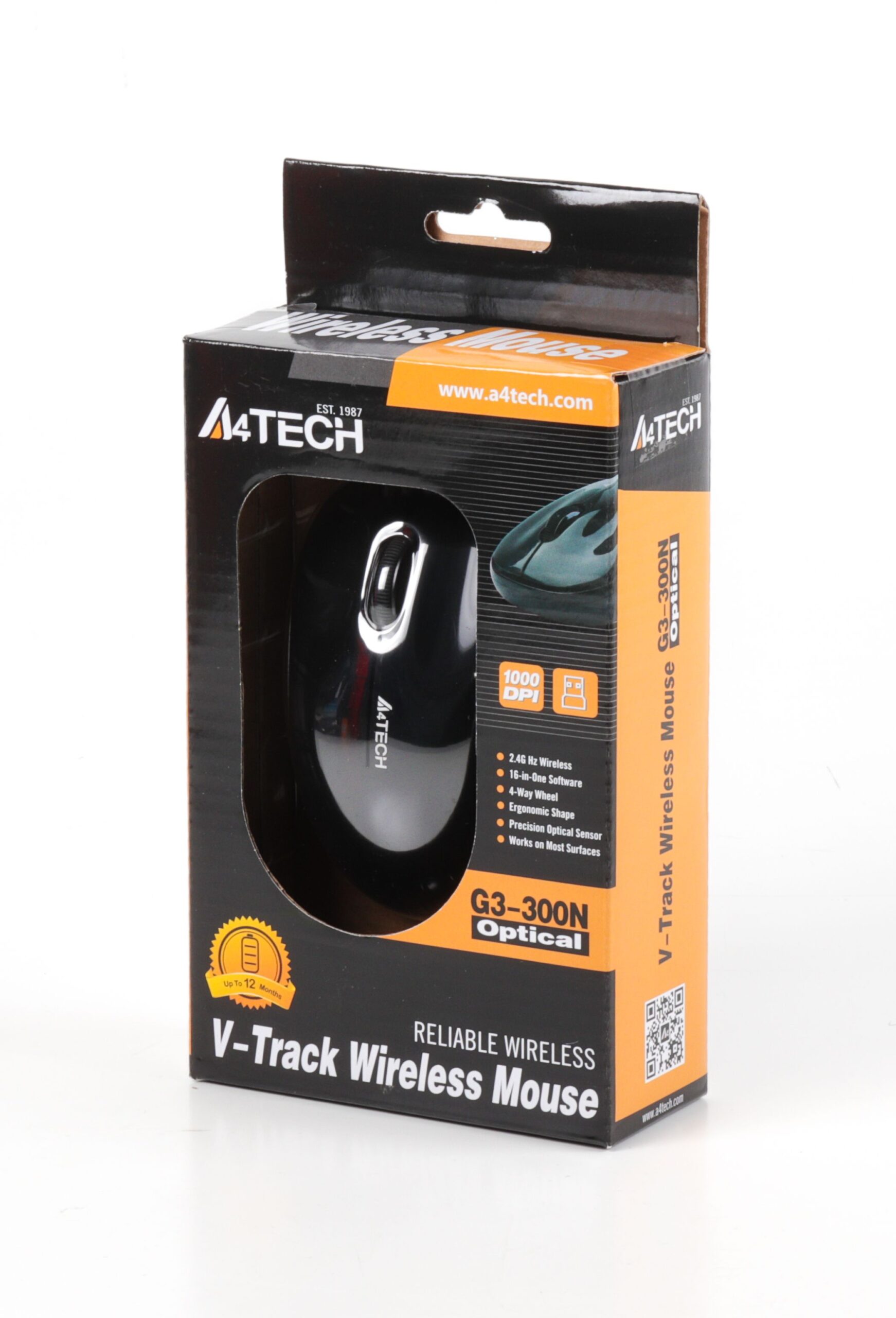 Миша бездротова V-Track USB, 1000 dpi A4Tech G3-300N чорний — фото 4