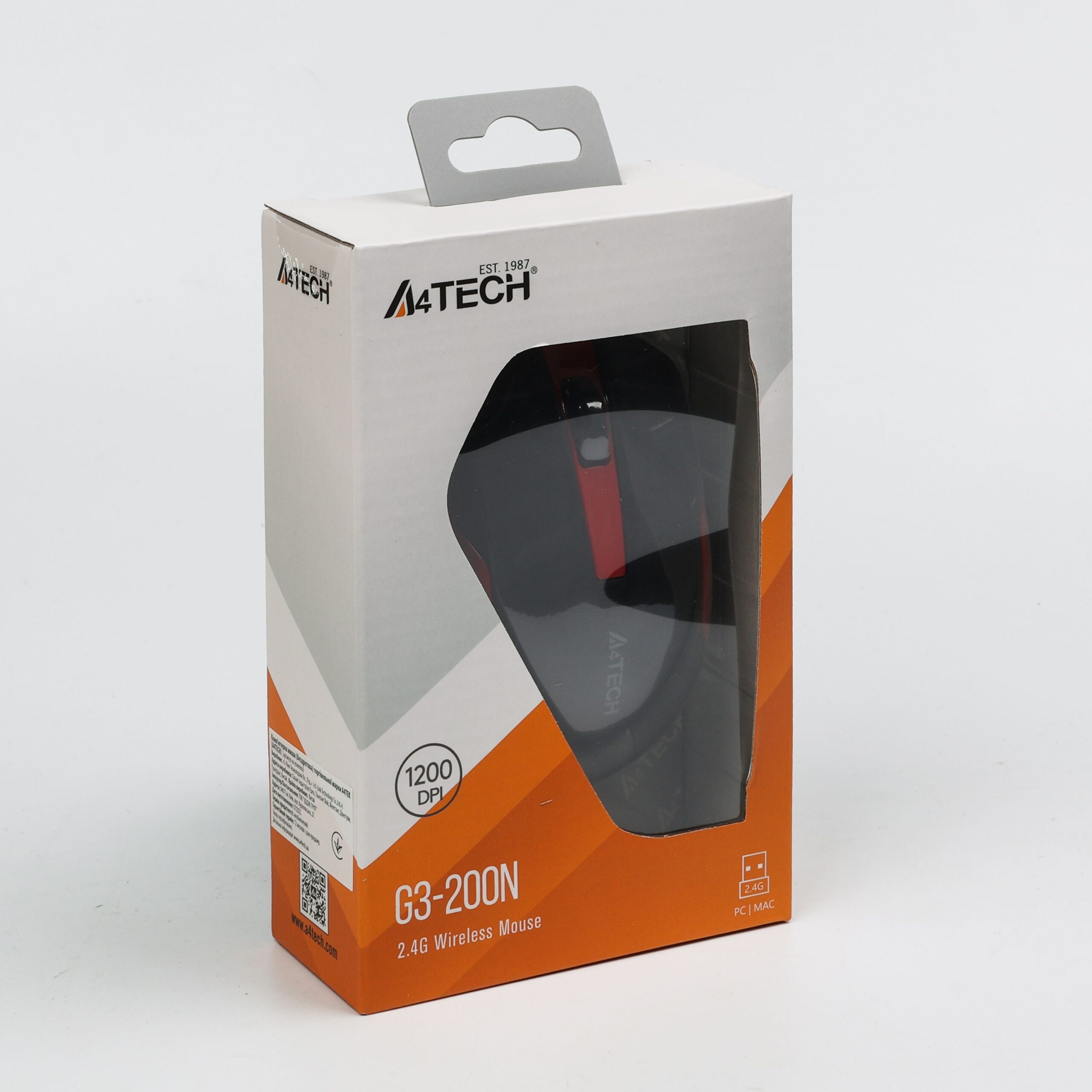 Миша бездротова V-Track USB, 1200 DPI A4Tech G3-200N чорно-червоний — фото 4