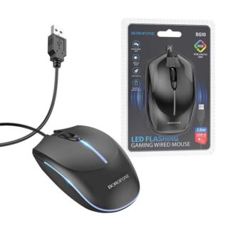 Миша BOROFONE BG10 Soaring game luminous wired mouse Black — фото 3