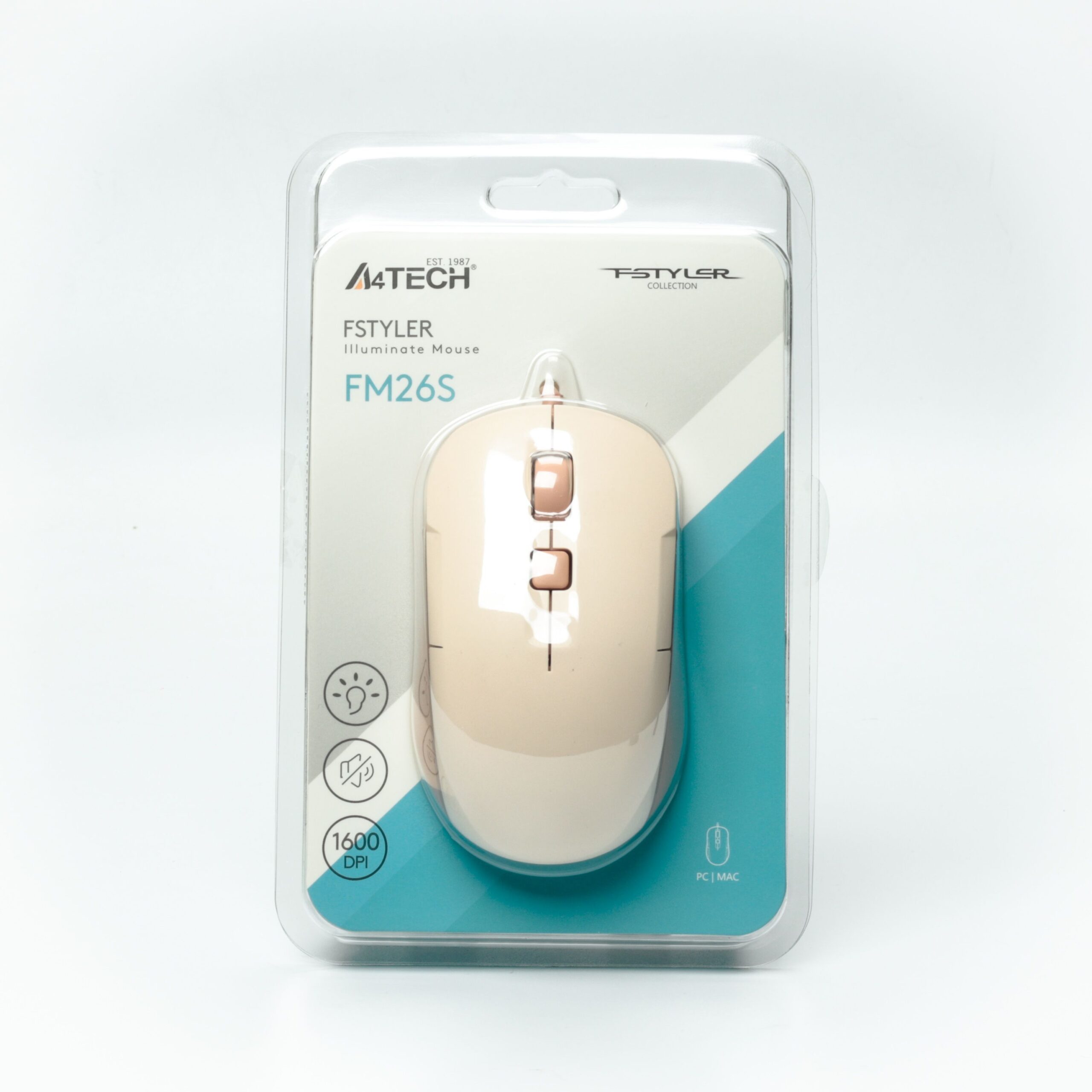 Миша дротова безшумна Fstyler, біле підсвічування, USB, 1600 dpi — фото 11