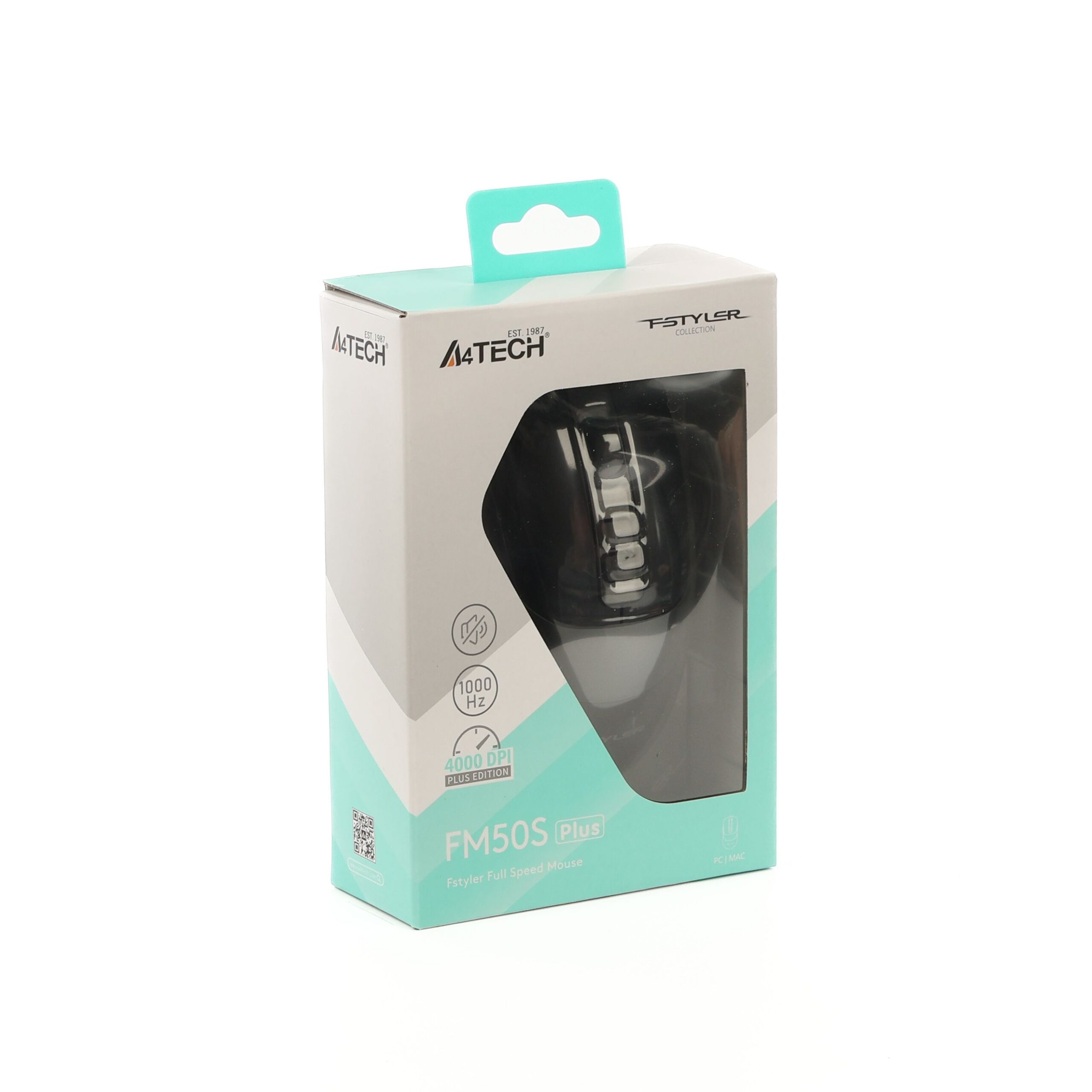 Миша дротова безшумна Fstyler, USB, 4000 dpi, Double Click A4Tech — фото 12