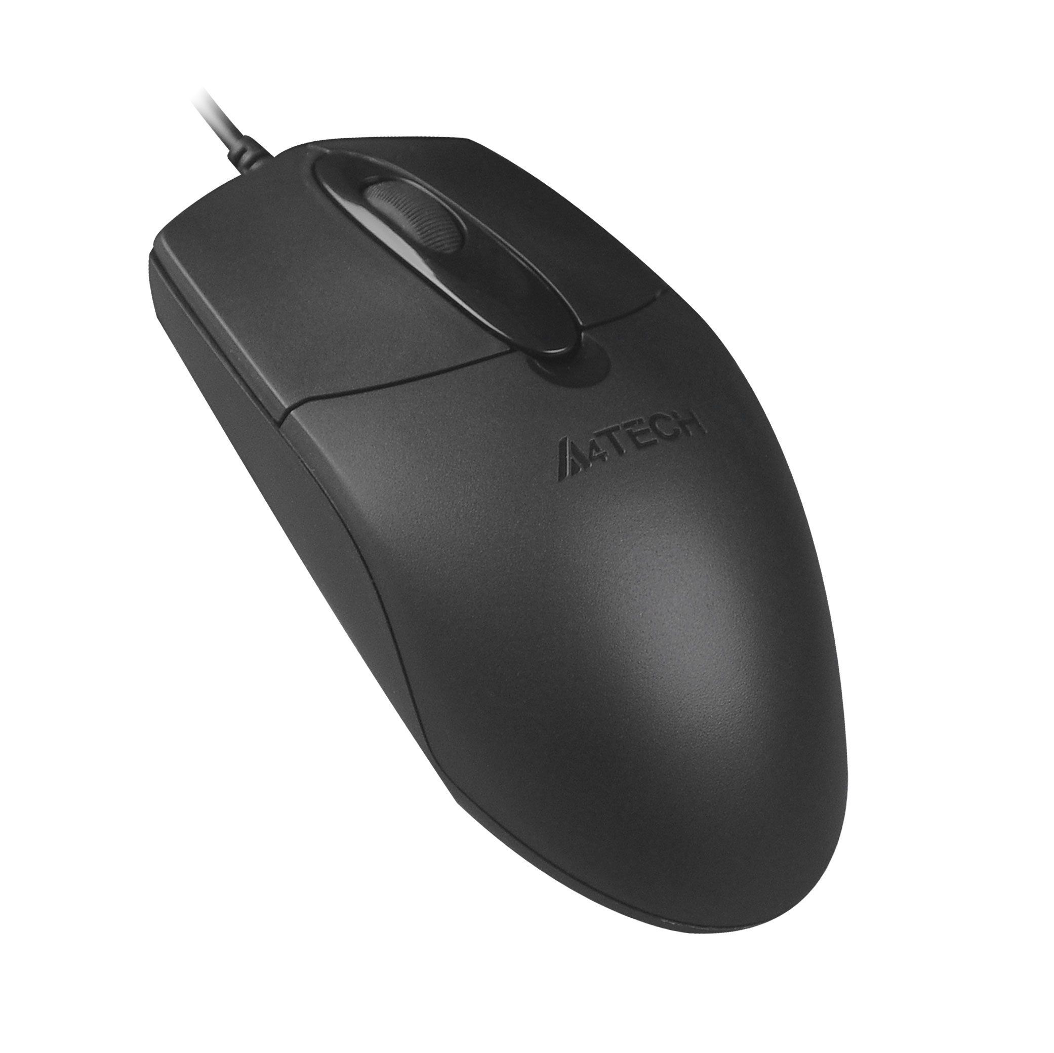 Миша дротова безшумна USB, 1200 dpi A4Tech OP-720S USB чорний — фото 2