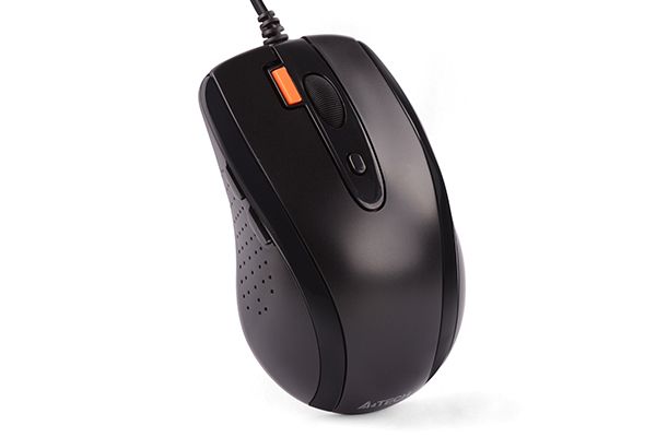 Миша дротова безшумна, V-Track, USB, 1600 dpi A4Tech N-70FXS чорний — фото 3