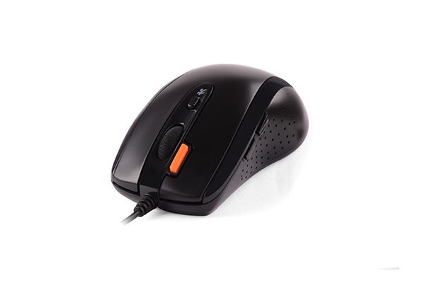 Миша дротова безшумна, V-Track, USB, 1600 dpi A4Tech N-70FXS чорний — фото 5