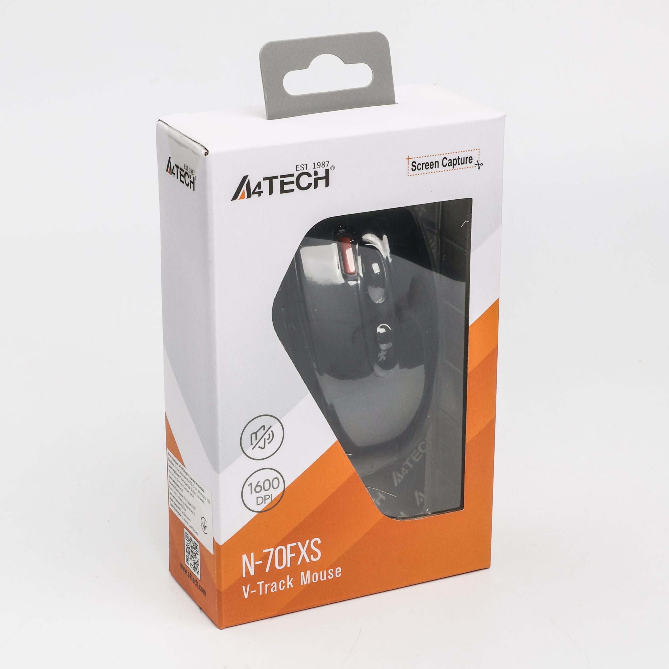 Миша дротова безшумна, V-Track, USB, 1600 dpi A4Tech N-70FXS чорний — фото 6