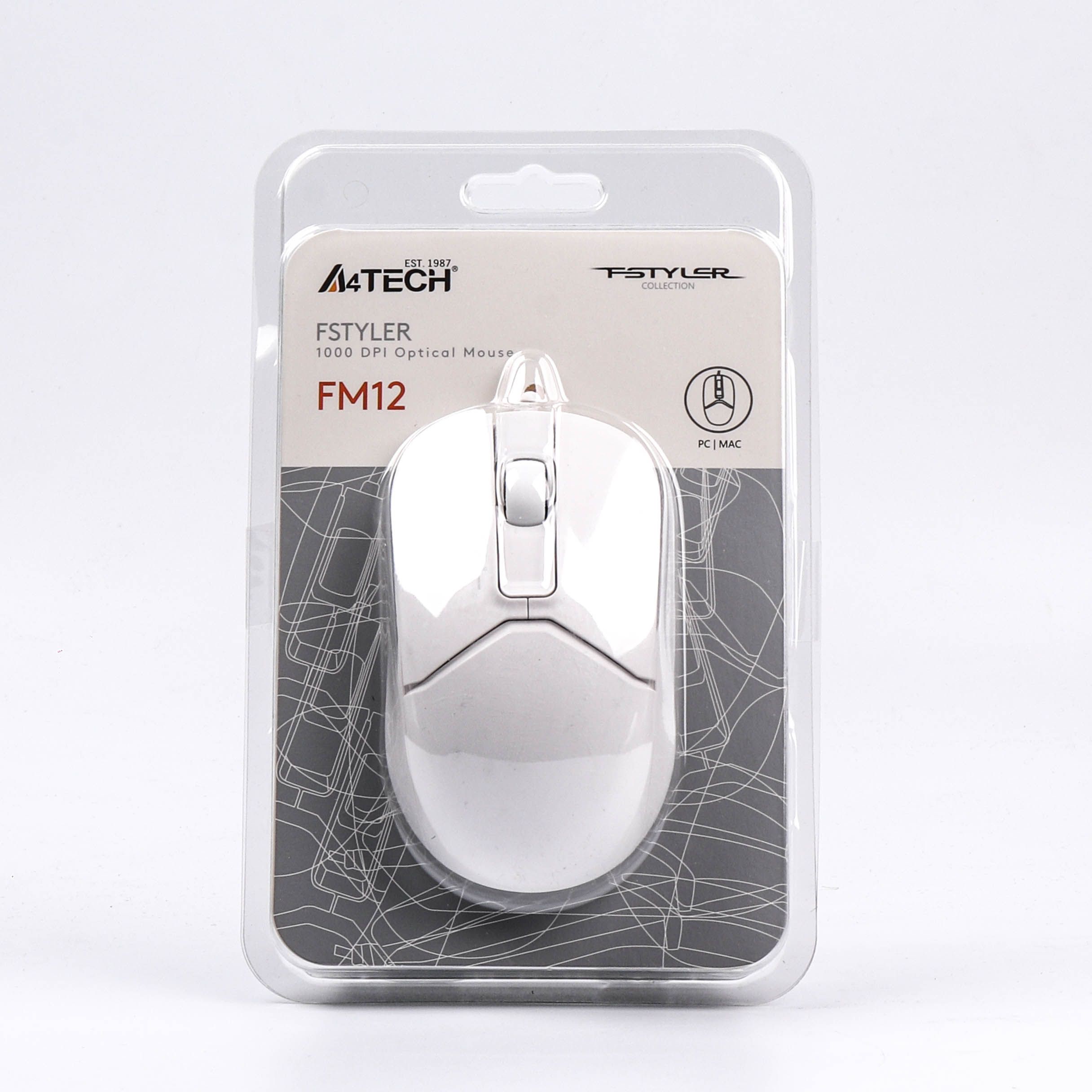 Миша дротова Fstyler, USB, 1200 dpi A4Tech FM12 білий — фото 9