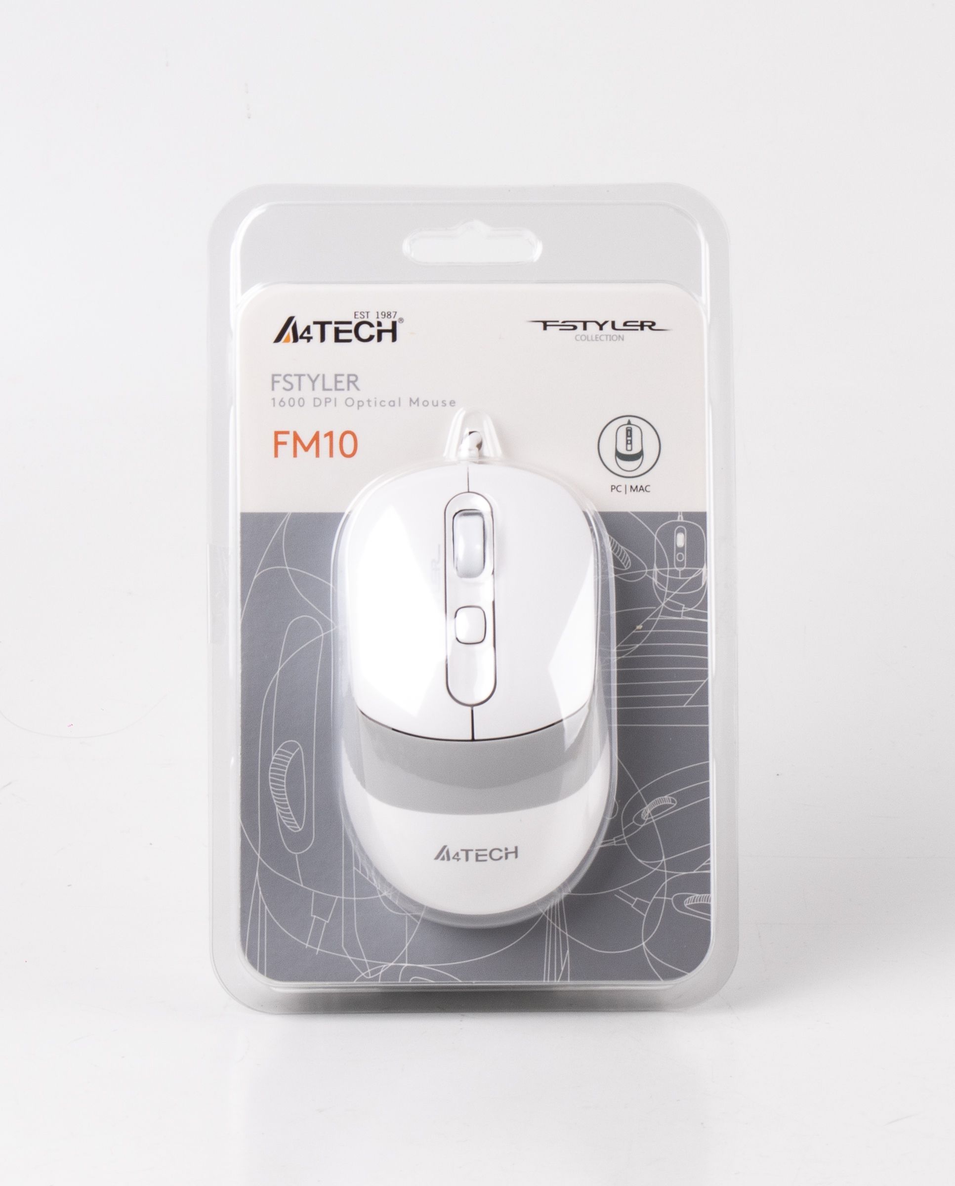 Миша дротова Fstyler, USB, 1600 dpi, білий A4Tech FM10 — фото 6