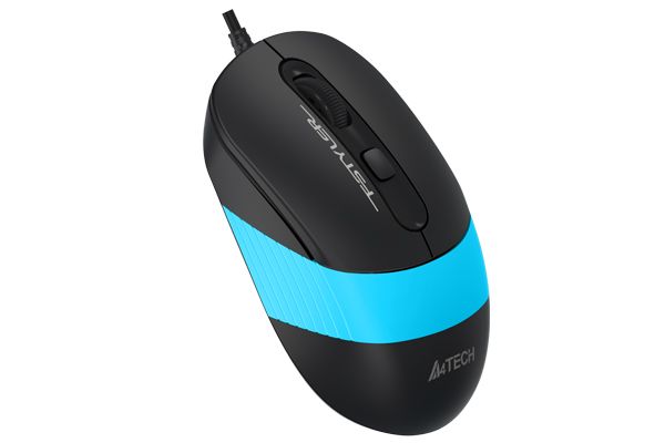Миша дротова Fstyler, USB, 1600 dpi, чорний + синій A4Tech FM10 — фото 2