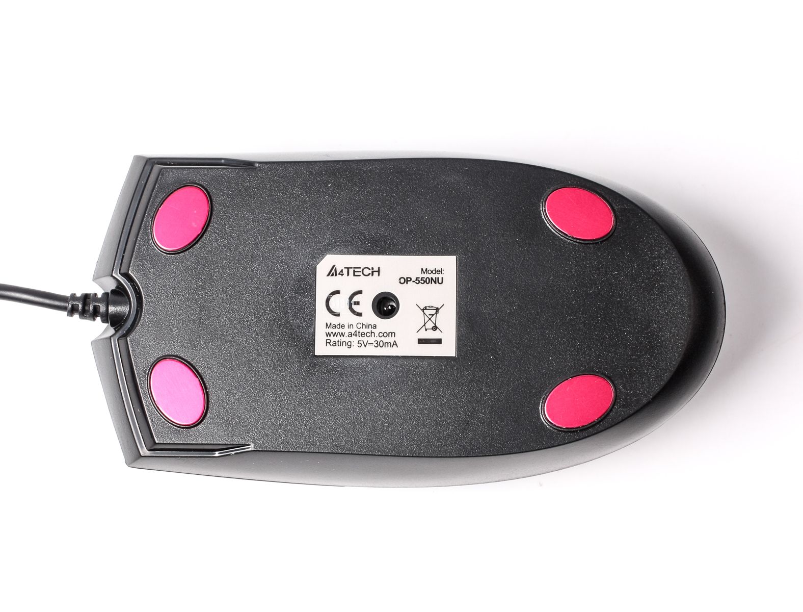 Миша дротова V-Track USB, 1200 DPI A4Tech OP-550NU USB чорний — фото 4