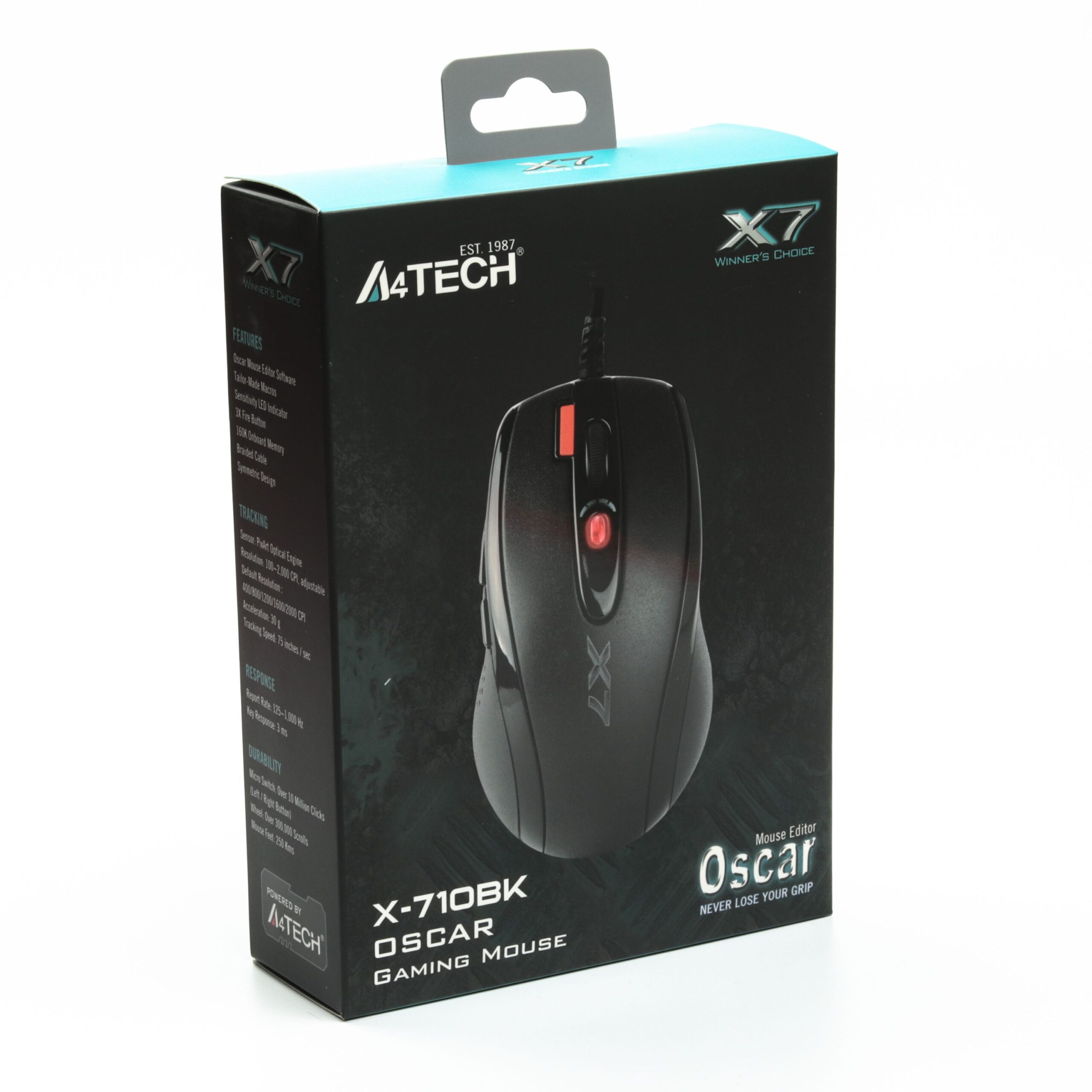 Миша ігрова Oscar, 2000 DPI, Кнопка 3xFire, USB A4Tech X-710BK USB — фото 6