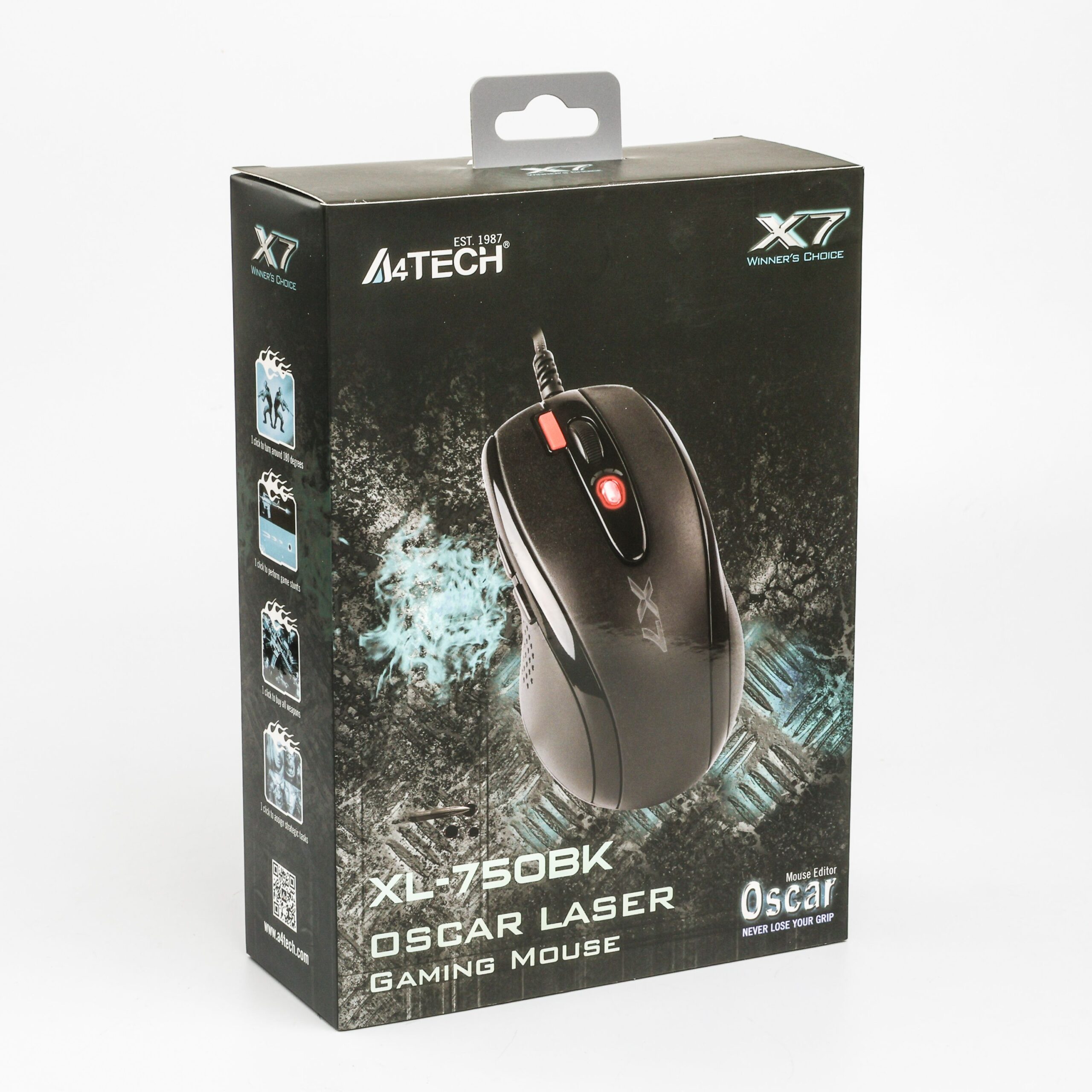 Миша ігрова Oscar, 3600 DPI, Кнопка 3xFire, USB A4Tech XL-750BK-B USB — фото 7