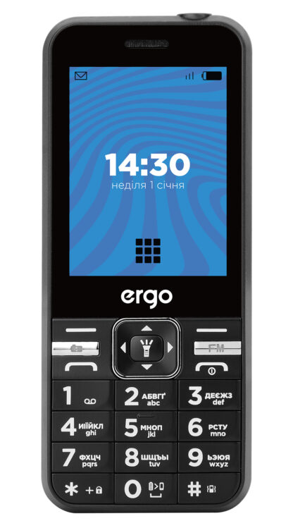Мобільний телефон ERGO E281 Dual Sim чорного кольору
