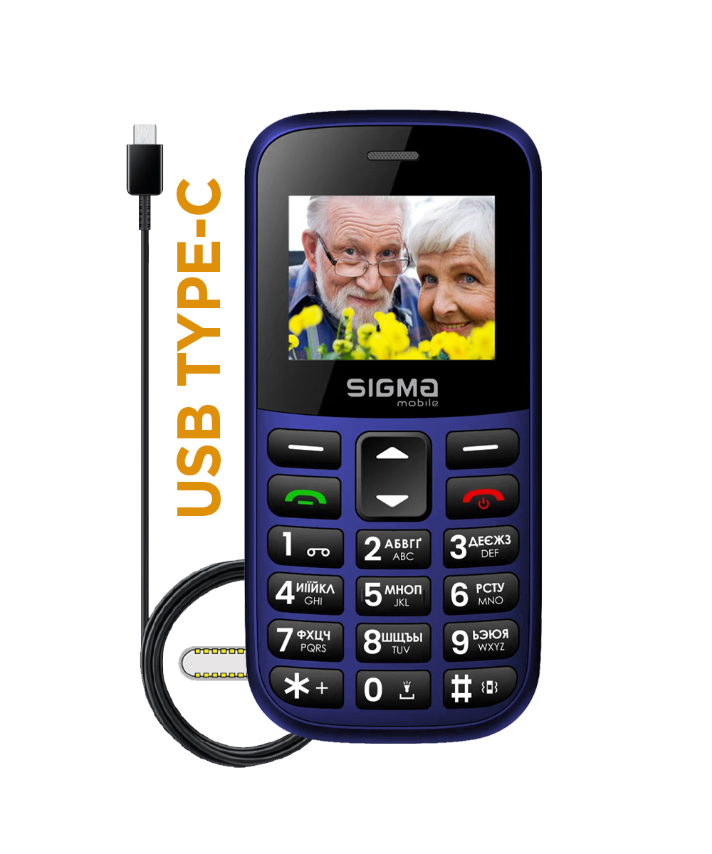 Мобільний телефон Sigma Comfort 50 EASY TYPE-C, 1,77", 1000 мА·год, чорний — фото 6