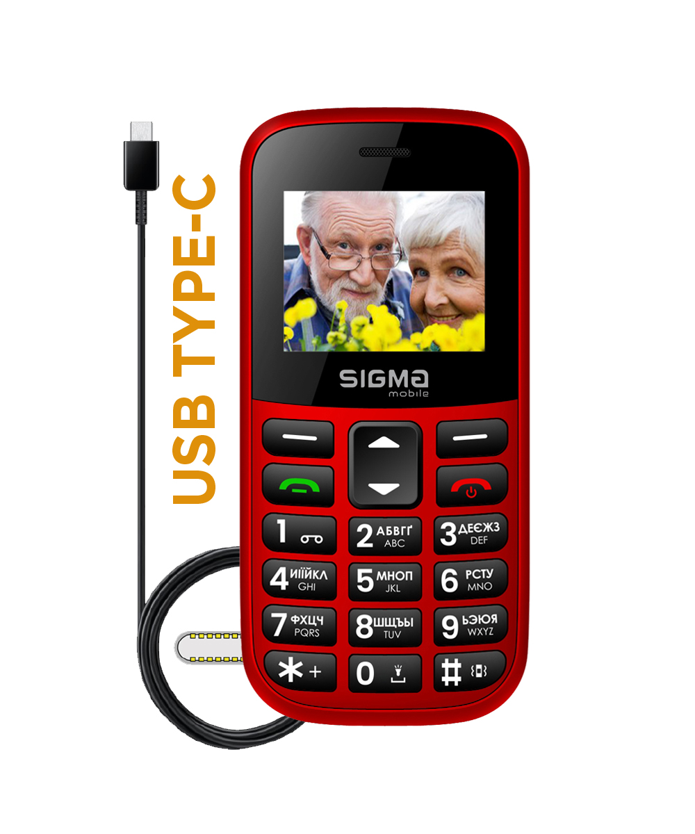 Мобільний телефон Sigma Comfort 50 EASY TYPE-C, 1,77", 1000 мА·год, чорний — фото 9