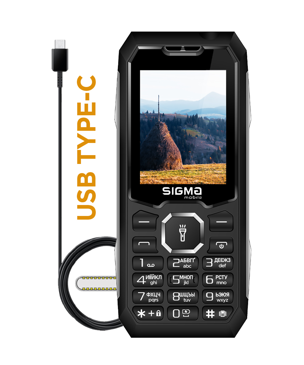 Мобільний телефон Sigma X-style 341 BRO TYPE-C, 2,4", 4050 мА·год, чорний — фото 2