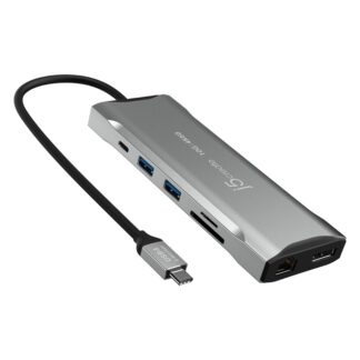 Мультиадаптер USB-C 10Gbps, 9-в-1 (хаб/Hdmi/DP/PD/LAN/картридер)