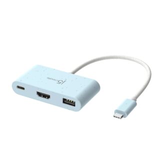 Мультиадаптер USB-C 3-в-1 (хаб/Hdmi/PD), блакитний J5create JCA379EC-N