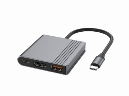 Мультиадаптер USB-C 3-в-1 (USB/Hdmi/PD), сірий Cablexpert