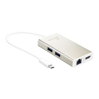 Мультиадаптер USB-C 5-в-1 (хаб/Hdmi/PD/LAN), сірий J5create JCA374-N