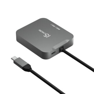 Мультиадаптер USB-C 5-в-1 (хаб/Hdmi/PD/LAN), сірий J5create JCD3191-N