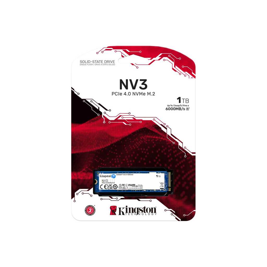 Накопичувач SSD M.2 Kingston NV3 1000GB NVMe 2280 PCIe 4.0 x4 3D NAND — фото 3