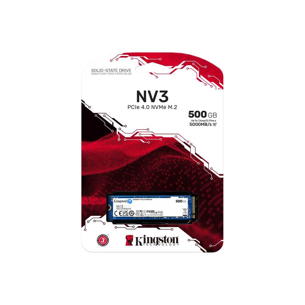 Накопичувач SSD M.2 Kingston NV3 500GB NVMe 2280 PCIe 4.0 x4 3D NAND — фото 3