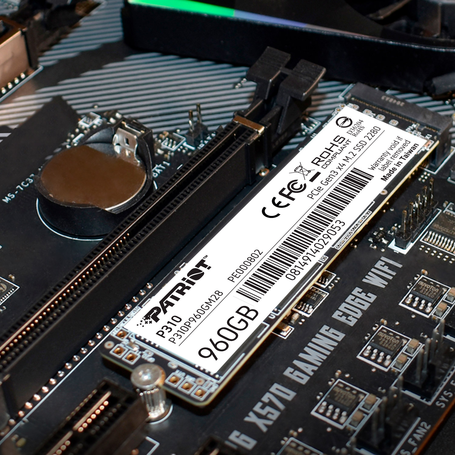 Накопичувач SSD M.2 Patriot P310 960GB NVMe 2280 PCIe 3.0x4 3D NAND TLC — фото 9