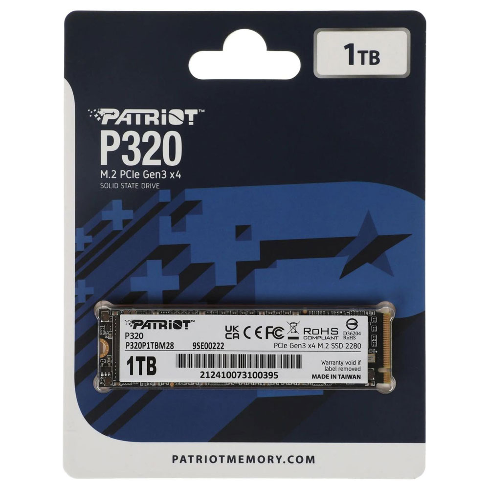 Накопичувач SSD M.2 Patriot P320 1TB NVMe 2280 Gen3.0 x4 3D TLC — фото 3