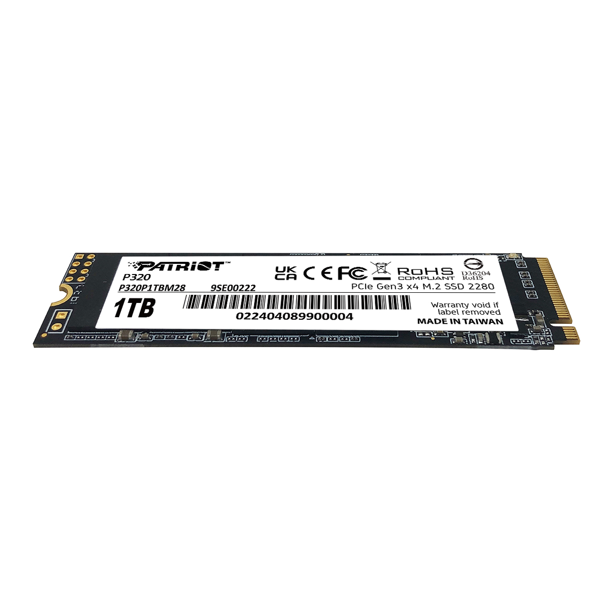 Накопичувач SSD M.2 Patriot P320 1TB NVMe 2280 Gen3.0 x4 3D TLC — фото 4