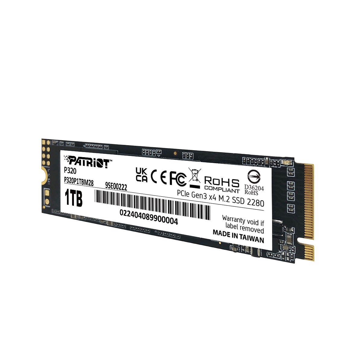Накопичувач SSD M.2 Patriot P320 1TB NVMe 2280 Gen3.0 x4 3D TLC — фото 6