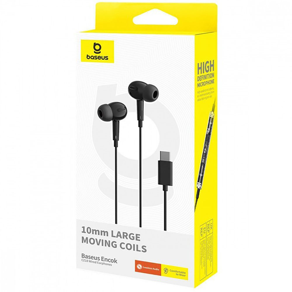 Навушники дротові Baseus Encok CZ18 Wired Earphones Cluster (Type-C) Black — фото 3