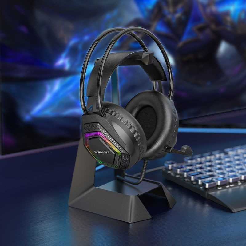 Навушники ігрові BOROFONE BO105 Thunder gaming headphones Black — фото 6