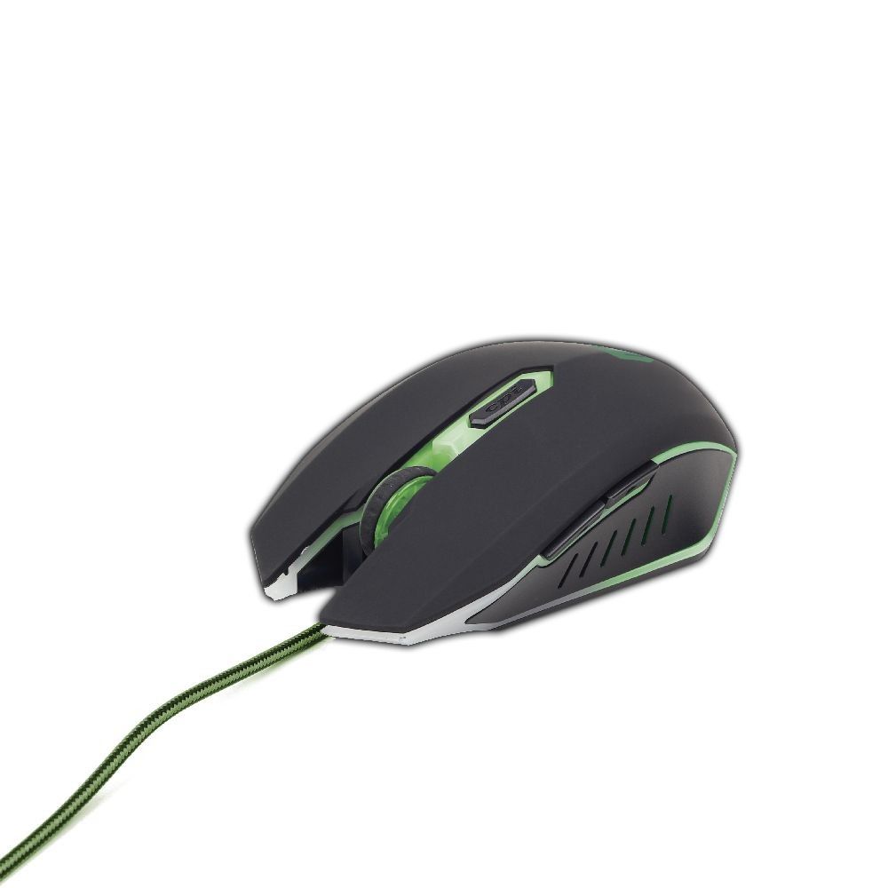 Оптична ігрова миша, USB інтерфейс, 2400 dpi, зелений Gembird