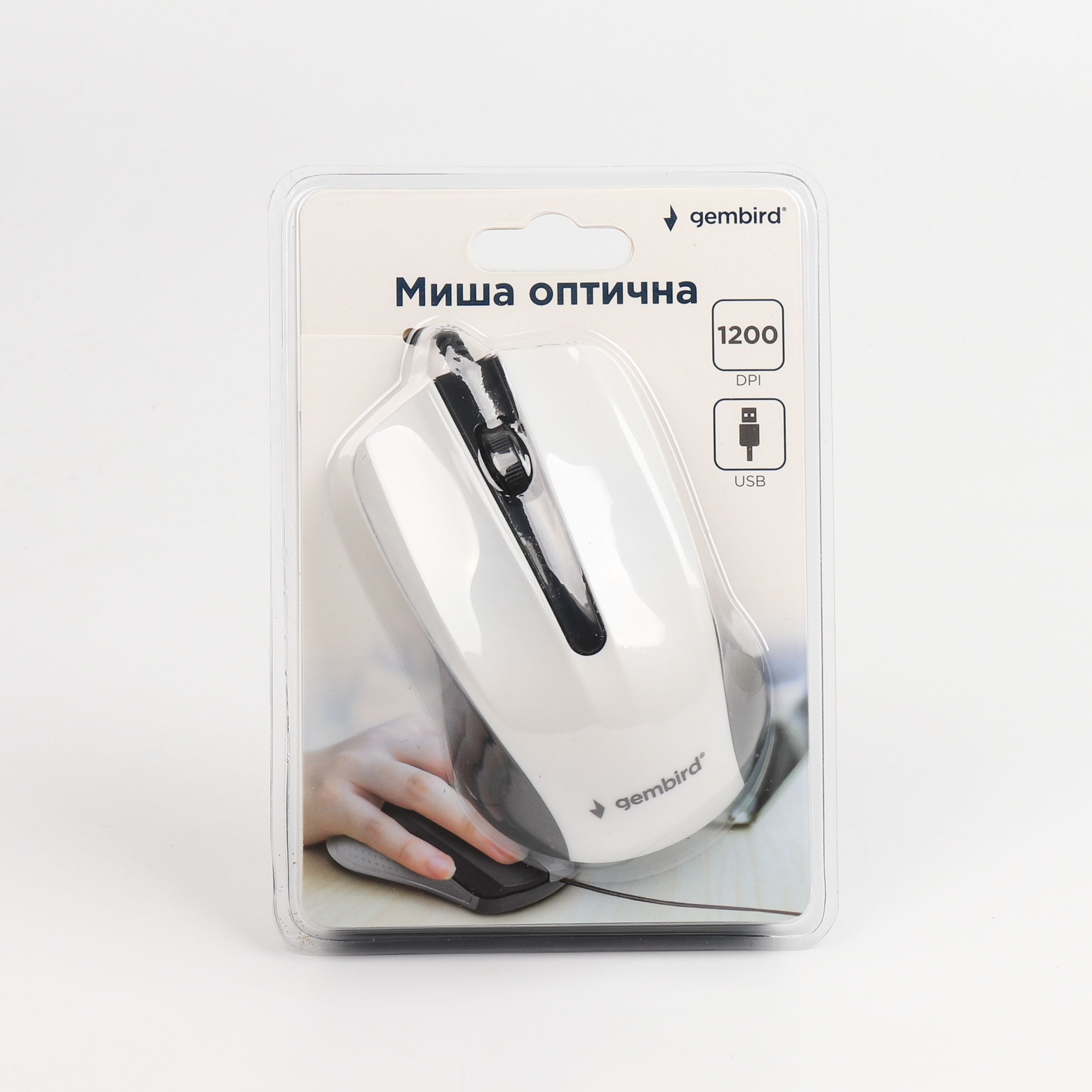 Оптична миша, USB інтерфейс, 1200 dpi, білий Gembird MUS-101-W — фото 3