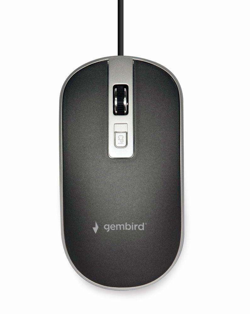 Оптична миша, USB інтерфейс, 1600 dpi, чорно-с i рий Gembird