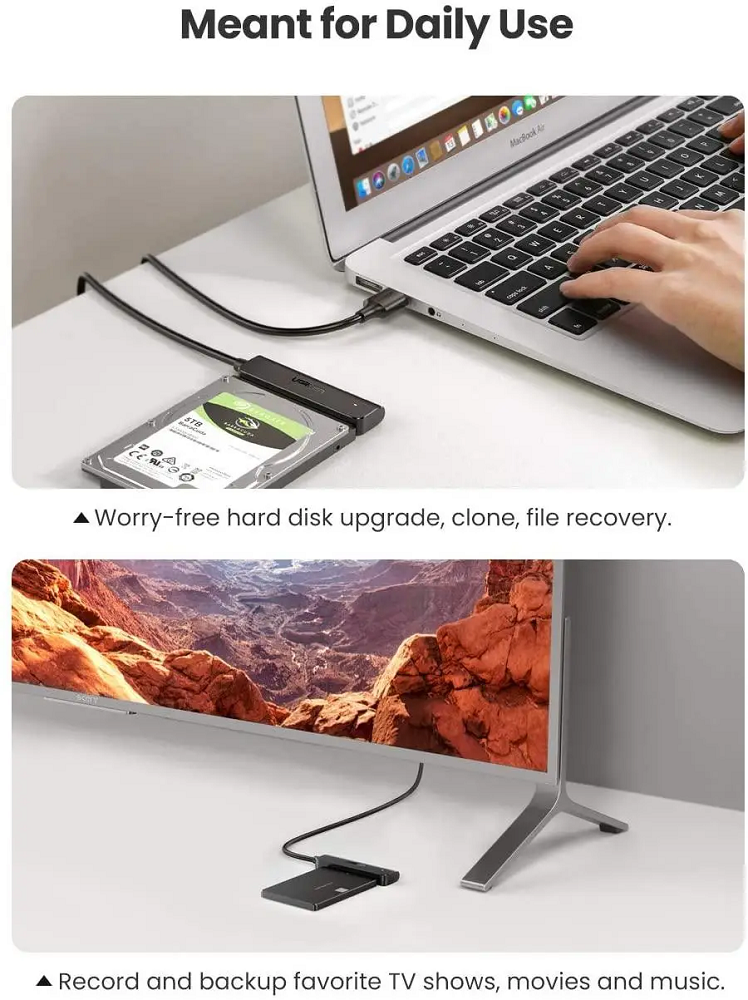 Перехідник для жорсткого диска UGREEN CM321 USB 3.0 to Sata III — фото 3