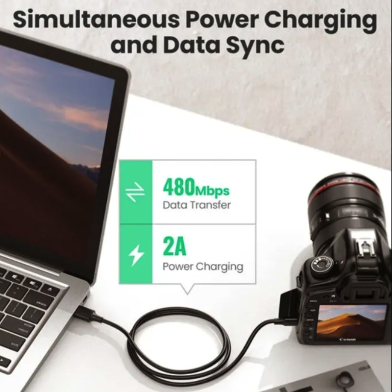 Перехідник UGREEN US132 USB 2.0 A Male to Mini 5 Pin Male Cable — фото 6