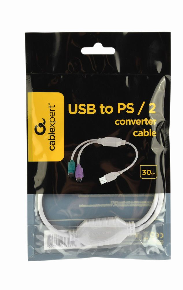 Перехідник USB А-тато / 2 х PS/2, 30 см Cablexpert Uaps12 — фото 3