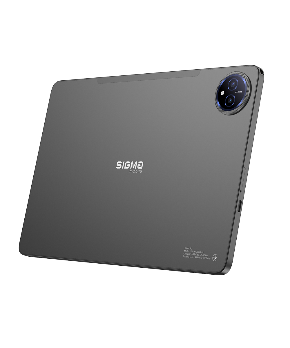 Планшет Sigma Tab A1035 BASIC, 6000 мА·год, 6+128Gb, темно-сірий — фото 4