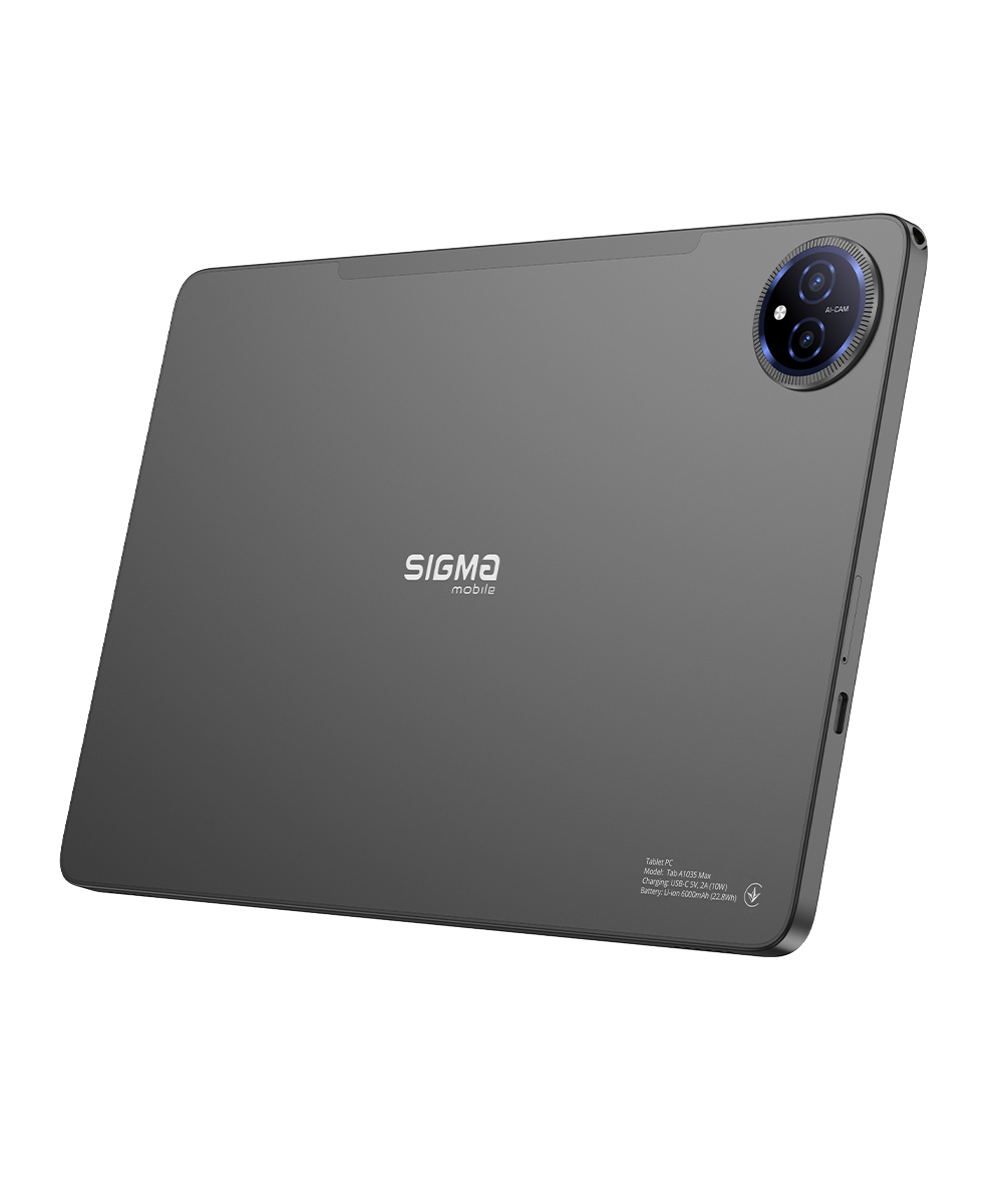 Планшет Sigma Tab A1035 MAX, 6000 мА·год, 8+128Gb, темно-сірий — фото 3